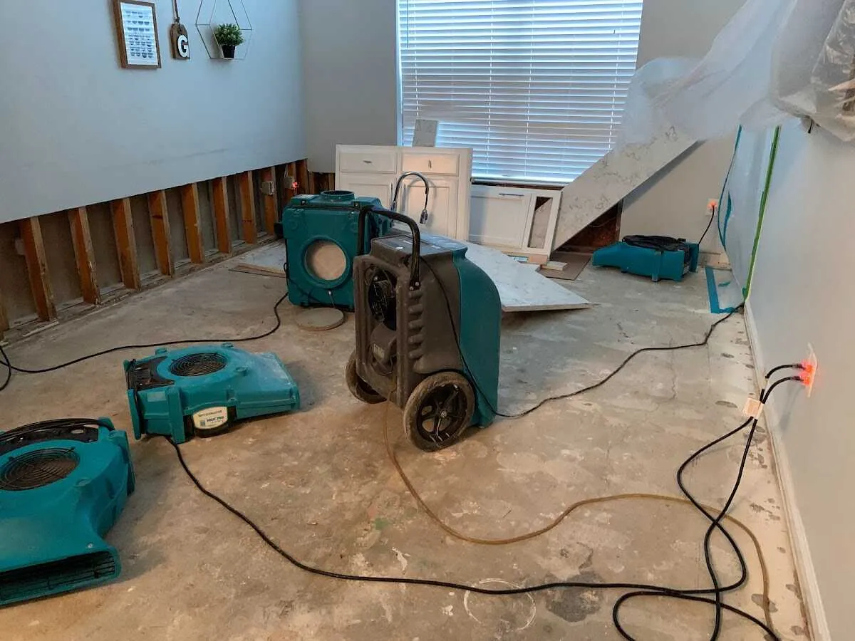 Dehumidifier in flood-cut room for Water Damage Restoration in Bee Ridge